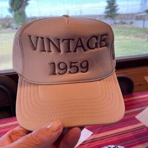 Classic Tan Vintage 1959 Trucker Hat Embroidered Vintage 1959 horse shoe